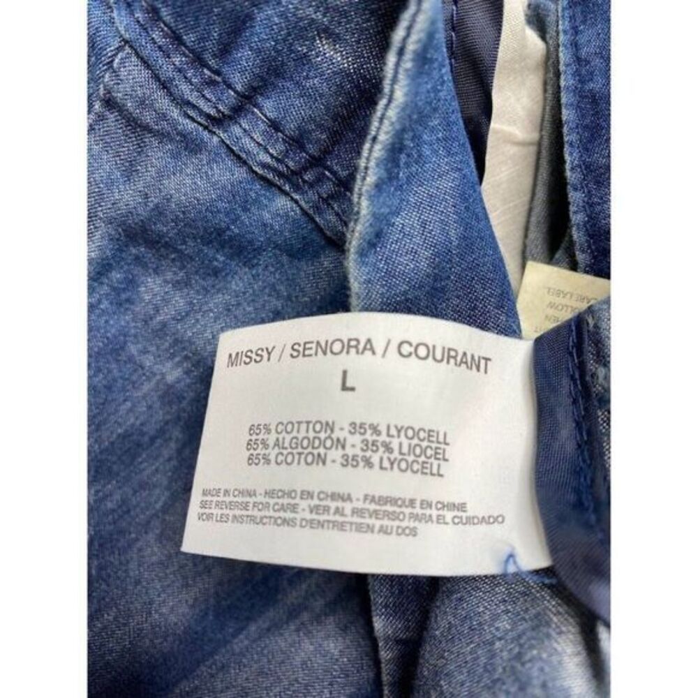 Nine West Blue Chambray Zip Front "Tess" Lightweight Jacket Sz Large NEW‎ - Picture 9 of 9